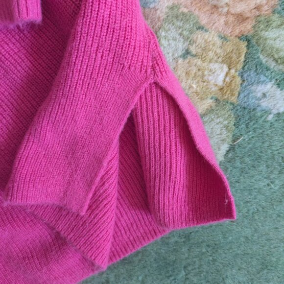 GAP Women Sz L Sweater Pink Raglan Sleeves Tunic Oversized 30% Merino 55% Nylon - Picture 3 of 4